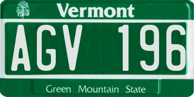 VT license plate AGV196
