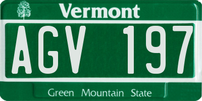 VT license plate AGV197