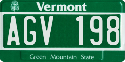 VT license plate AGV198