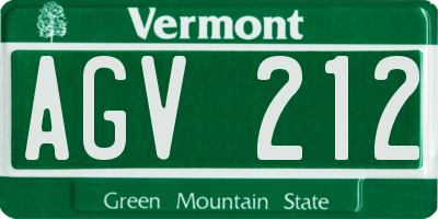 VT license plate AGV212