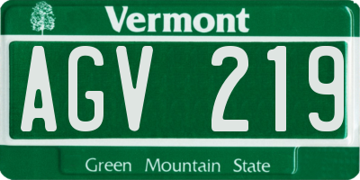 VT license plate AGV219