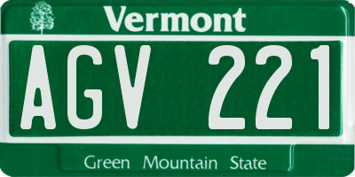 VT license plate AGV221