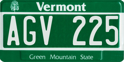VT license plate AGV225