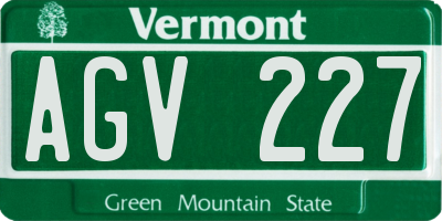 VT license plate AGV227