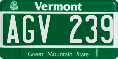 VT license plate AGV239