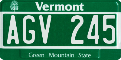 VT license plate AGV245