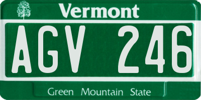 VT license plate AGV246