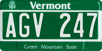 VT license plate AGV247