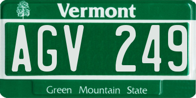 VT license plate AGV249
