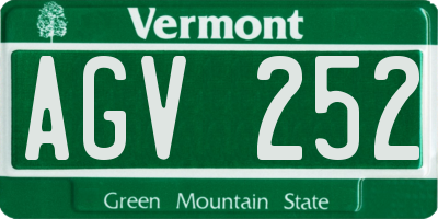 VT license plate AGV252