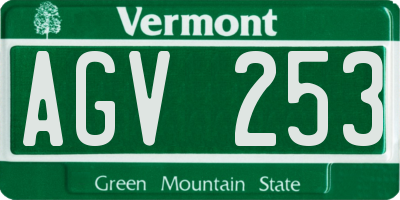 VT license plate AGV253