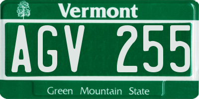 VT license plate AGV255