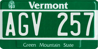 VT license plate AGV257