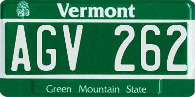 VT license plate AGV262