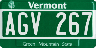 VT license plate AGV267