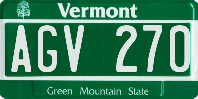 VT license plate AGV270