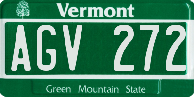 VT license plate AGV272