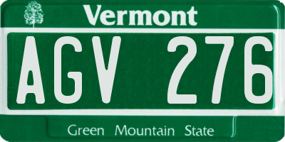 VT license plate AGV276