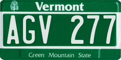 VT license plate AGV277