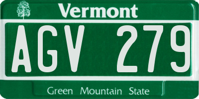 VT license plate AGV279
