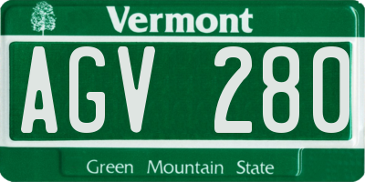 VT license plate AGV280