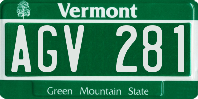 VT license plate AGV281