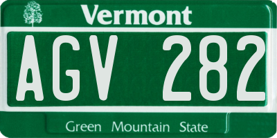 VT license plate AGV282