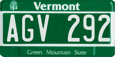 VT license plate AGV292