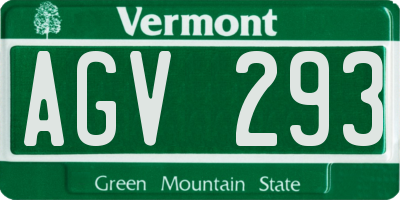 VT license plate AGV293