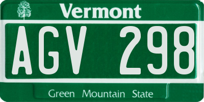 VT license plate AGV298