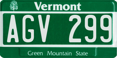 VT license plate AGV299