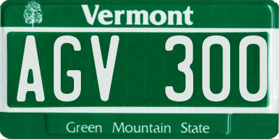 VT license plate AGV300