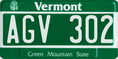 VT license plate AGV302