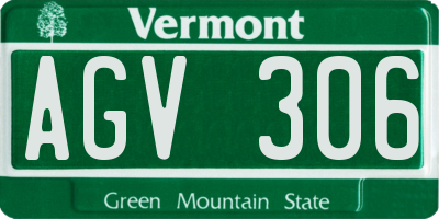 VT license plate AGV306