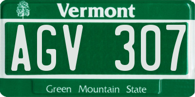 VT license plate AGV307