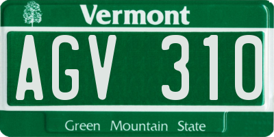 VT license plate AGV310