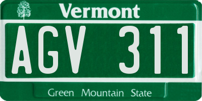 VT license plate AGV311