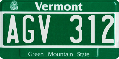 VT license plate AGV312