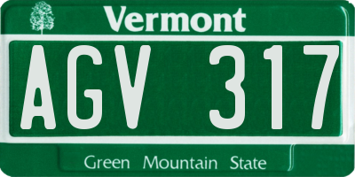 VT license plate AGV317