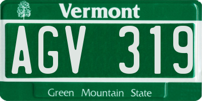 VT license plate AGV319