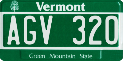 VT license plate AGV320