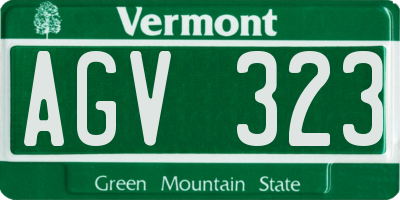 VT license plate AGV323
