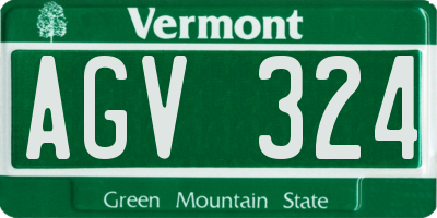 VT license plate AGV324