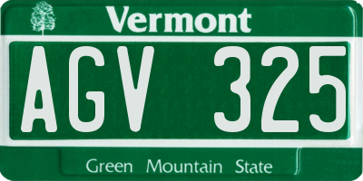 VT license plate AGV325