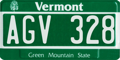 VT license plate AGV328
