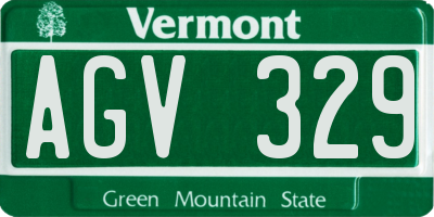 VT license plate AGV329