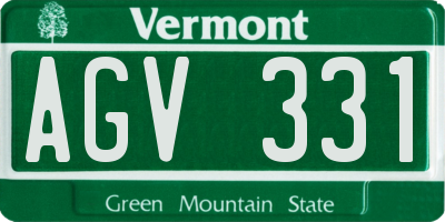 VT license plate AGV331