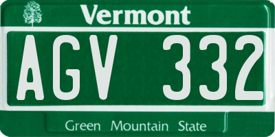 VT license plate AGV332