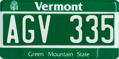 VT license plate AGV335