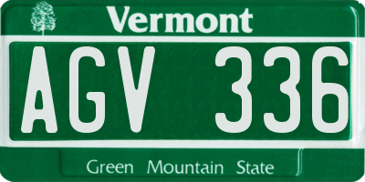 VT license plate AGV336